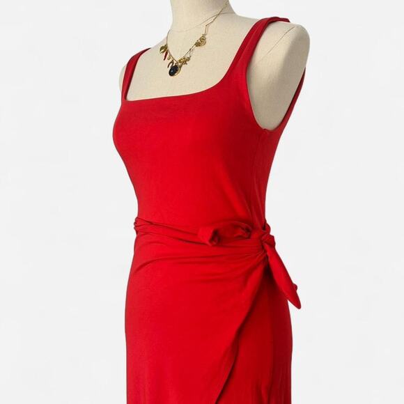 Red Aritzia Wrap Midi Dress - Picture 8 of 8